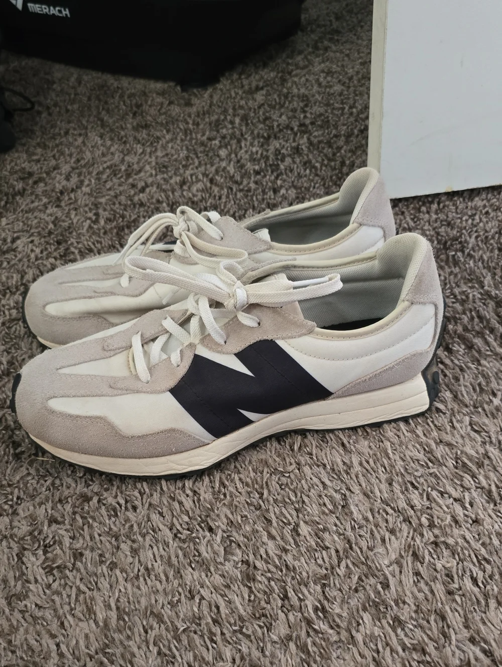 New Balance Neutral Lace-Up Sneakers - Cream & Black